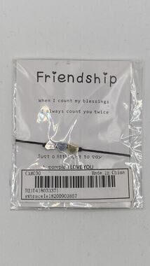 NWT! Gold-Tone & Silver-Tone Hearts Bracelet Black Cord Friendship Bracelet!